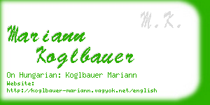 mariann koglbauer business card